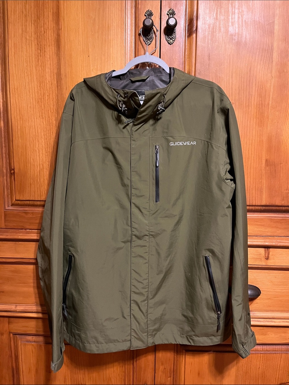 Men's Olive Green Hooded Shell Jacket